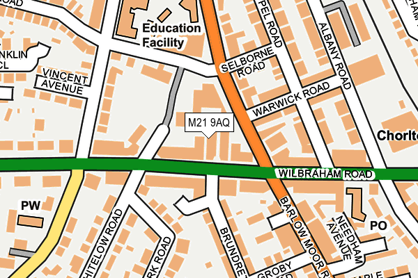 M21 9AQ map - OS OpenMap – Local (Ordnance Survey)