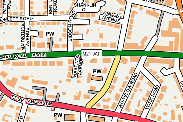 M21 9AT map - OS OpenMap – Local (Ordnance Survey)