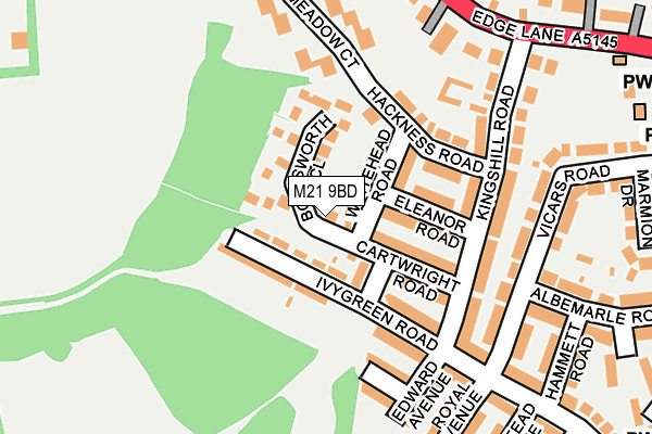 M21 9BD map - OS OpenMap – Local (Ordnance Survey)