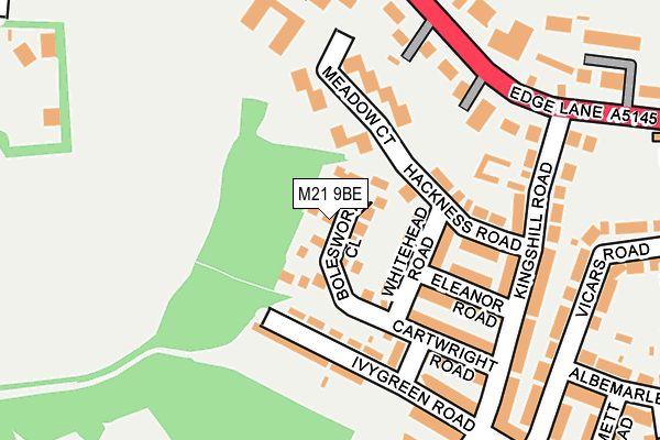 M21 9BE map - OS OpenMap – Local (Ordnance Survey)