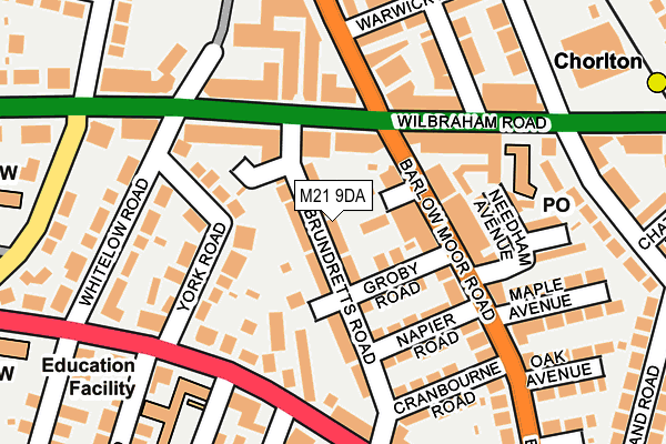 M21 9DA map - OS OpenMap – Local (Ordnance Survey)