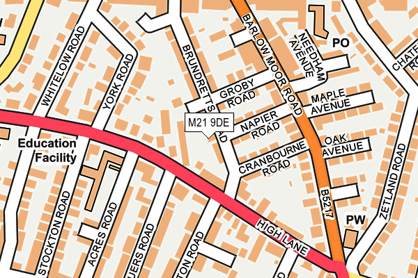 M21 9DE map - OS OpenMap – Local (Ordnance Survey)