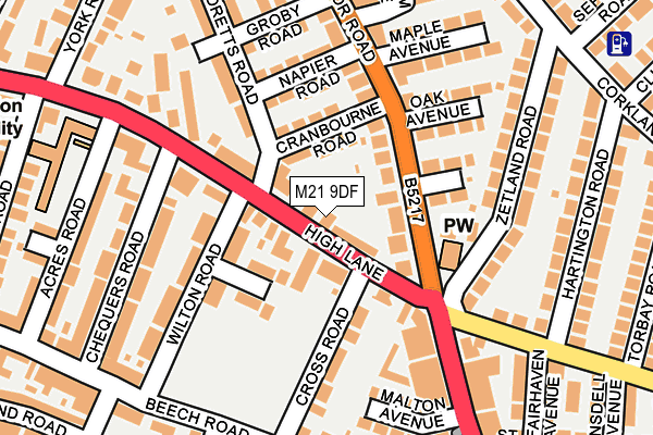 M21 9DF map - OS OpenMap – Local (Ordnance Survey)