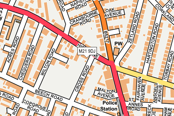 M21 9DJ map - OS OpenMap – Local (Ordnance Survey)