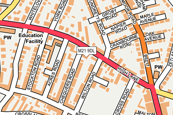 M21 9DL map - OS OpenMap – Local (Ordnance Survey)