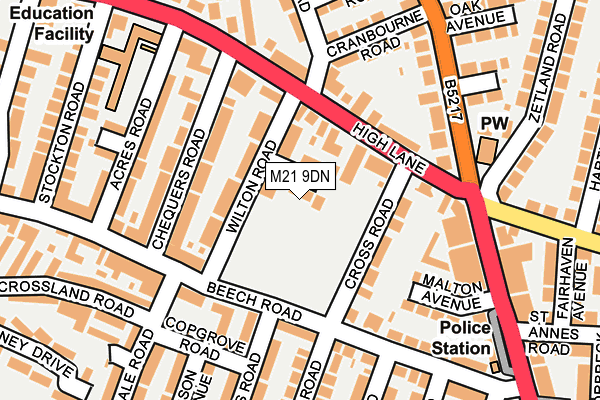 M21 9DN map - OS OpenMap – Local (Ordnance Survey)