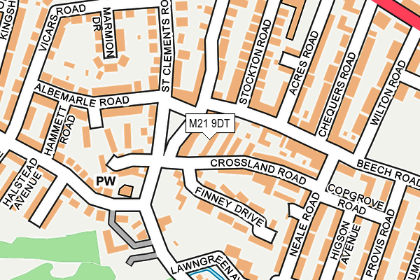 M21 9DT map - OS OpenMap – Local (Ordnance Survey)