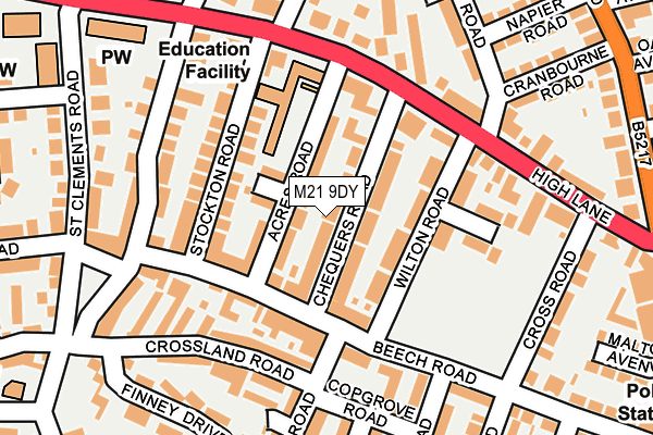 M21 9DY map - OS OpenMap – Local (Ordnance Survey)