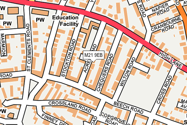 M21 9EB map - OS OpenMap – Local (Ordnance Survey)