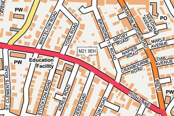 M21 9EH map - OS OpenMap – Local (Ordnance Survey)