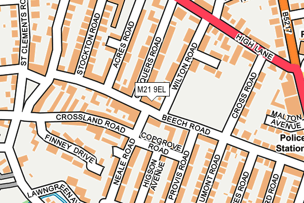 M21 9EL map - OS OpenMap – Local (Ordnance Survey)