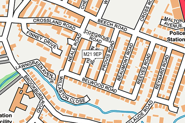 M21 9EP map - OS OpenMap – Local (Ordnance Survey)