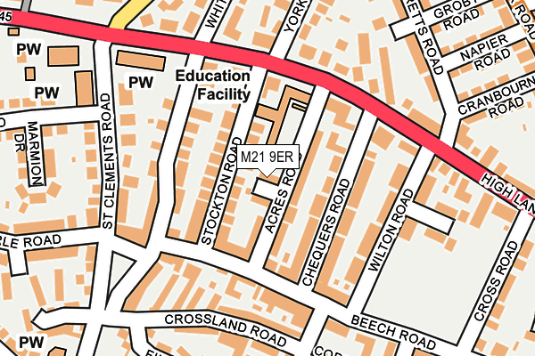 M21 9ER map - OS OpenMap – Local (Ordnance Survey)