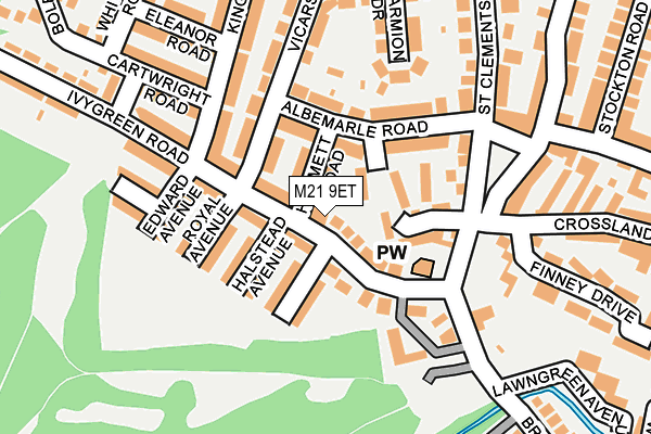 M21 9ET map - OS OpenMap – Local (Ordnance Survey)