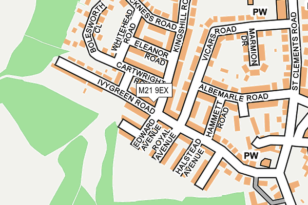 M21 9EX map - OS OpenMap – Local (Ordnance Survey)