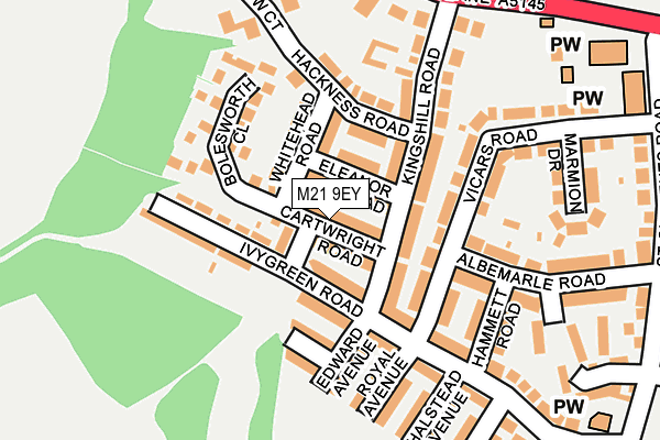 M21 9EY map - OS OpenMap – Local (Ordnance Survey)