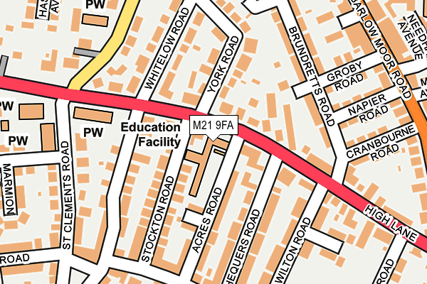 M21 9FA map - OS OpenMap – Local (Ordnance Survey)