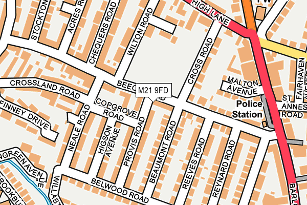 M21 9FD map - OS OpenMap – Local (Ordnance Survey)