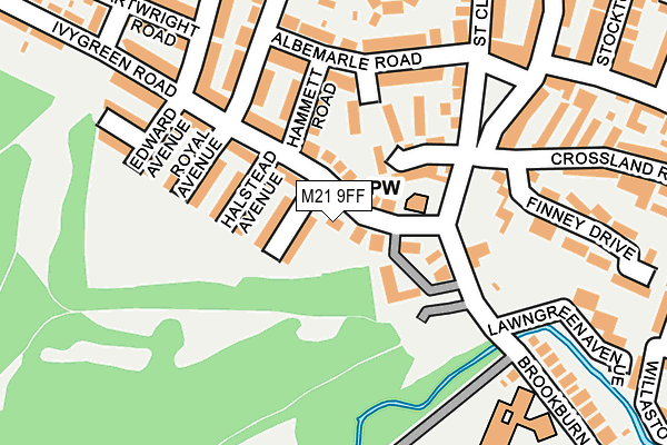 M21 9FF map - OS OpenMap – Local (Ordnance Survey)