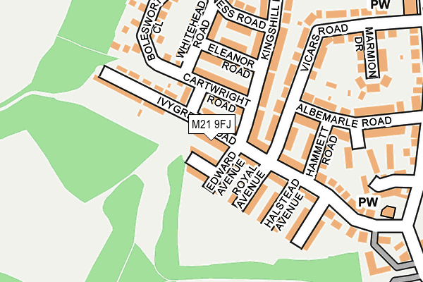 M21 9FJ map - OS OpenMap – Local (Ordnance Survey)