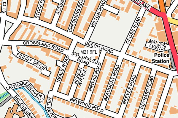 M21 9FL map - OS OpenMap – Local (Ordnance Survey)