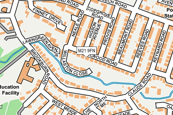 M21 9FN map - OS OpenMap – Local (Ordnance Survey)