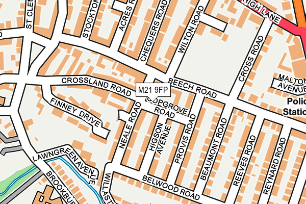 M21 9FP map - OS OpenMap – Local (Ordnance Survey)