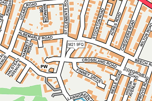 M21 9FQ map - OS OpenMap – Local (Ordnance Survey)