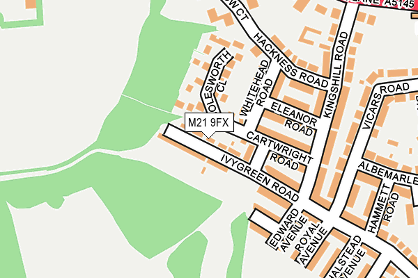 M21 9FX map - OS OpenMap – Local (Ordnance Survey)