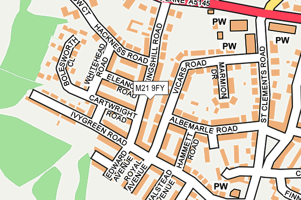 M21 9FY map - OS OpenMap – Local (Ordnance Survey)