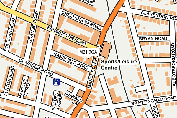 M21 9GA map - OS OpenMap – Local (Ordnance Survey)