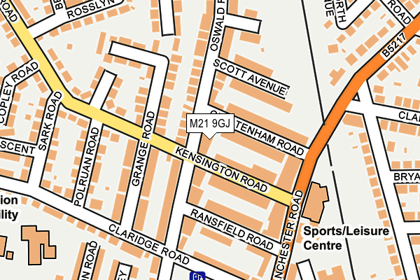 M21 9GJ map - OS OpenMap – Local (Ordnance Survey)