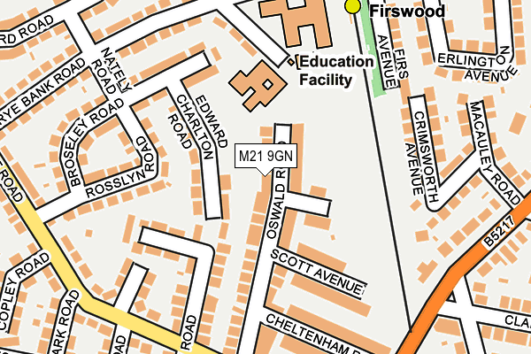 M21 9GN map - OS OpenMap – Local (Ordnance Survey)