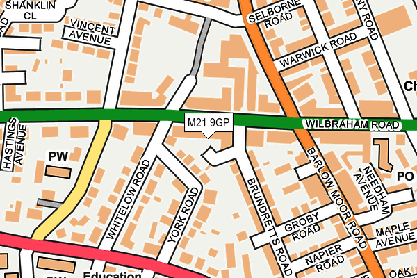 M21 9GP map - OS OpenMap – Local (Ordnance Survey)