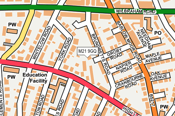 M21 9GQ map - OS OpenMap – Local (Ordnance Survey)