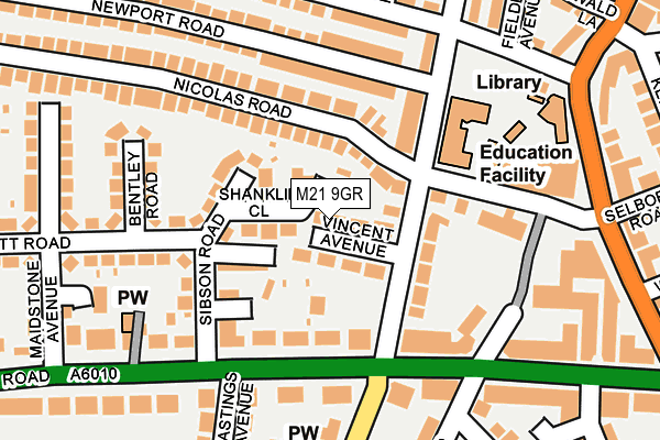 M21 9GR map - OS OpenMap – Local (Ordnance Survey)