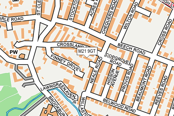 M21 9GT map - OS OpenMap – Local (Ordnance Survey)