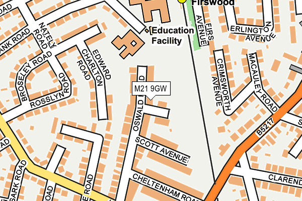 M21 9GW map - OS OpenMap – Local (Ordnance Survey)