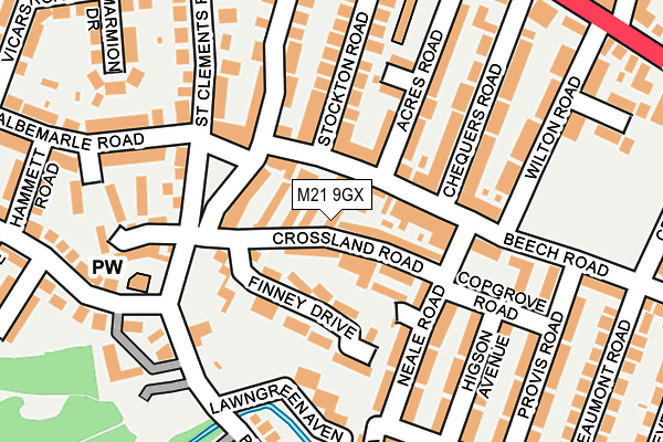 M21 9GX map - OS OpenMap – Local (Ordnance Survey)