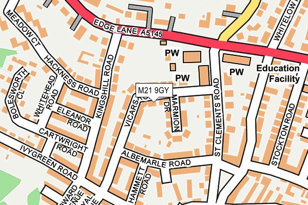 M21 9GY map - OS OpenMap – Local (Ordnance Survey)