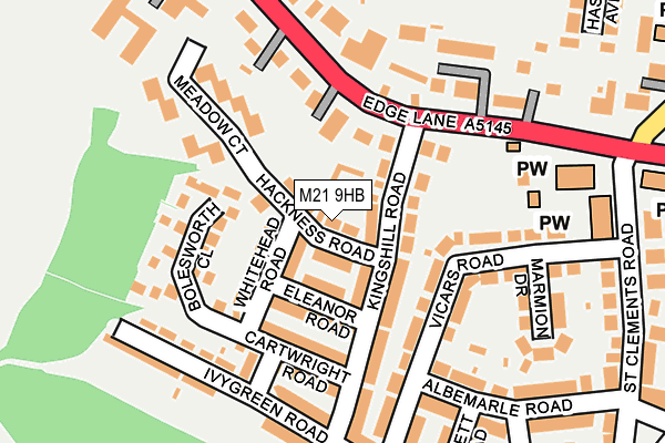 M21 9HB map - OS OpenMap – Local (Ordnance Survey)