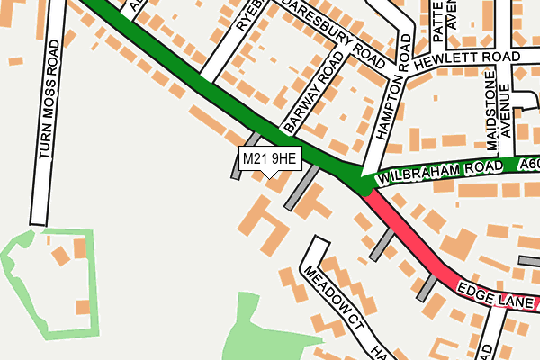 M21 9HE map - OS OpenMap – Local (Ordnance Survey)