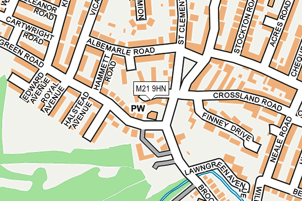 M21 9HN map - OS OpenMap – Local (Ordnance Survey)