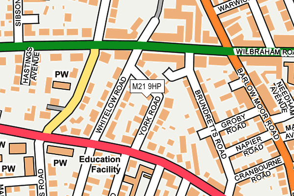 M21 9HP map - OS OpenMap – Local (Ordnance Survey)