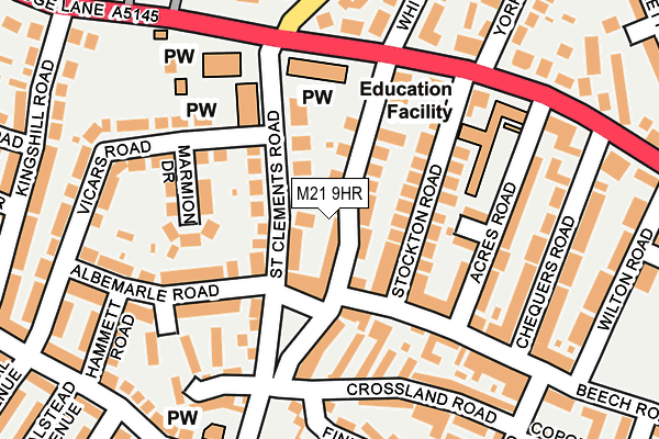 M21 9HR map - OS OpenMap – Local (Ordnance Survey)