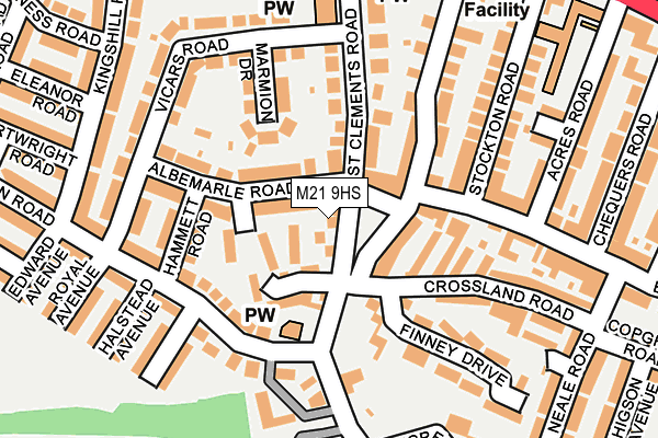 M21 9HS map - OS OpenMap – Local (Ordnance Survey)