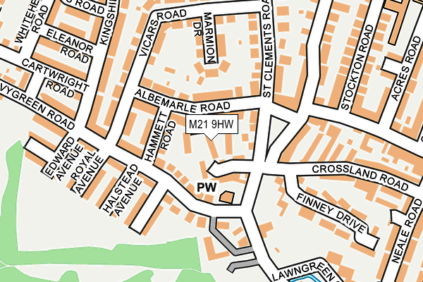 M21 9HW map - OS OpenMap – Local (Ordnance Survey)