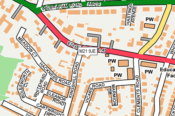 M21 9JE map - OS OpenMap – Local (Ordnance Survey)