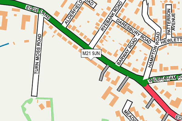 M21 9JN map - OS OpenMap – Local (Ordnance Survey)