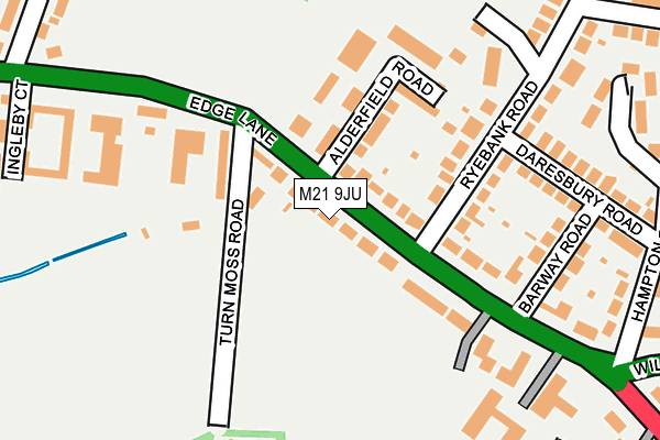 M21 9JU map - OS OpenMap – Local (Ordnance Survey)